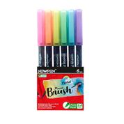 CANETA PINCEL BRUSH PEN TONS PASTEIS 6 UNIDADES - NEWPEN