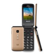 Celular Flip Vita Multilaser Dual Chip MP3 Dourado - P9043OUT [Reembalado] P9043OUT