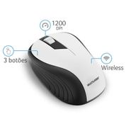 Mouse Sem Fio Wave Conexão Usb 1200dpi 3 Botões Ergonômico Branco - MO216OUT [Reembalado] MO216OUT