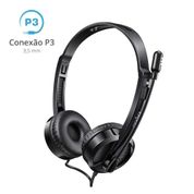 Headset Rapoo P2 P3 3.5mm Microfone Sem Ruído Preto H100 - RA019OUT [Reembalado] RA019OUT