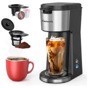 Máquina de Café Expresso Quente ou Frio Famiworths com Autolimpeza, 110V Preto