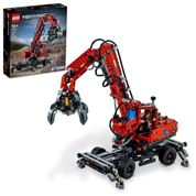 LEGO Technic Material Handler Crane 42144 Building Set for Ages 10 A Gift for Kids Who Love Pneumatic Models and Construction Site Toys 835 Pieces