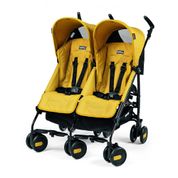 Carrinho de Bebê Duplo para Crianças Menores de 3 Anos, Peg Perego Pliko Mini, Amarelo