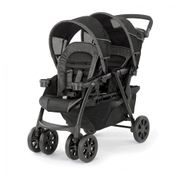 Carrinho de Bebê Duplo Reclinável para até 18 Kg, Chicco, Preto