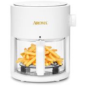 Fritadeira Elétrica Air Fryer com Cesto 3 Litros de Vidro com Tecnolodia 360 Crisp, 110V 900W, Aroma, Branca