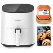 Fritadeira Elétrica Air Fryer 4,6L com 10 Funções Predefinidas, 20 Forros de Papel e Livro de Receitas Incluso, 110V 1500W, COSORI, Branca