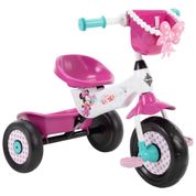 Triciclo Infantil com Cesto para Crianças a Partir de 3 Anos, Huffy Minnie Mouse, Rosa