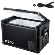 Geladeira Portátil 60L com Tampa Multifuncional, 12 24 V, AC 110 240 V, ICECO PRO, Preto