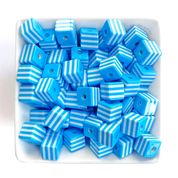 Dado Listrado Azul e Branco - 40 gr