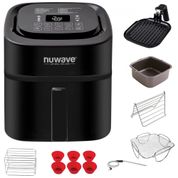 Fritadeira Elétrica AirFryer 6L com Acessórios e Painel de Controle Digital, 1800W, 110V, NUWAVE 37001, Preto