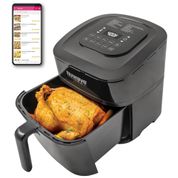 Air Fryer 10 em 1 Capacidade 6.8L com Tecnologia Térmica Linear Patenteada e Cesta Segura para Lava Louças, 110V 1800W, Nuwave Brio, Preta