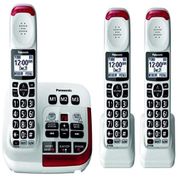 Telefone sem Fio Amplificado com secretária Eletrônica Expansível até 6 Aparelhos, 3 Un, Panasonic KX TGM420W