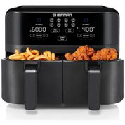 Fritadeira Elétrica AirFryer 9L com Painel Digital e Cesto Duplo, 110V, Chefman, Preta