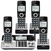 Telefone sem Fio, com bloqueio de chamadas e bluetooth, 4unidades, preto, VTECH VS113 4, Preto