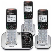 Telefone sem Fio com Secretária Eletrônica, Bloqueio de Chamadas, Identificador de Chamadas, Interfone e Conexão com Celular, 3 Unidades, VTECH VS112