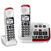 Telefone sem Fio Amplificado com Secretária Eletrônica, 2 Und, PANASONIC KX TGM420W 1 KX TGMA44W, Branco