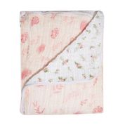 Cobertor Bebê Soft Folhagem Rosa 1,10mX90cm Papi