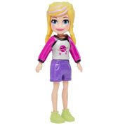 Polly Pocket Boneca Básica Bermudinha Roxa - Mattel