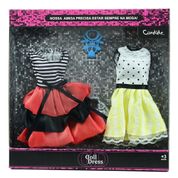 Vestido para Boneca Kit 2 Looks Listrado e Bolinha - Candide