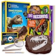 Kit Livro de Dinossauro e de Fóssil de Dente de Dinossauro para Escavar, National Geographic