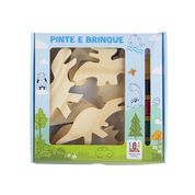 Kit de Dinossauros em Madeira para Pintar - Brinquedo Educativo