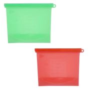 Sacos reutilizáveis para alimento 28cm verde e vermelho