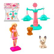 Kit Parque Dos Pets Com Cachorros E Gira Gira Com Boneca