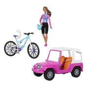 Boneca Barbie Com Carro E Bicicleta Passei Pela Montanha