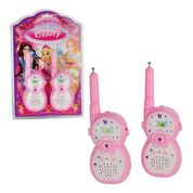 Walkie Talkie 2 Rádios Comunicador Infantil Menina Rosa Fofa