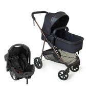 Carrinho Travel System Napoli Preto e Cobre - Galzerano