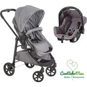 CARRINHO OLYMPUS NEW GRAY (CINZA) + BEBE CONFORTO GRID - GALZERANO