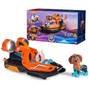 Barco a Jato Zuma Mighty Pups com Luzes, Sons e Boneco de Ação para Crianças Acima de 3 Anos, Patrulha Canina, Laranja