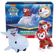 Kit de Bonecos de Ação Aqua Pups Marshall e Dolphin para Crianças Acima de 3 Anos, Patrulha Canina