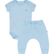 Conjunto de Body Hug Curto Com Calça Saruel Azul