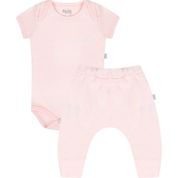 Conjunto de Body Hug Curto Com Calça Saruel Rosa