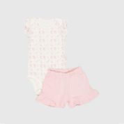 Conjunto de Body Regata Com Short Babadinho Rosa Baby Gut