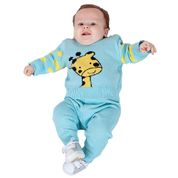 Conjunto de Bebê Tricô Kids Girafinha Azul