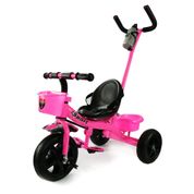 TRICICLO INFANTIL PASSEIO PEDAL 2 EM 1 CESTO MEGA COMPRAS ROSA