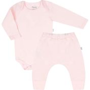 Conjunto de Body Hug Longo Com Calça Saruel Rosa