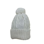 Gorro de Tricô Para Meninas Com Pompom Pérola