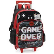 Mochila Rodinhas Com Alça Luxcel UP4YOU Game Over Vermelho