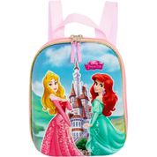 Mochila Pequena Maxtoy 3D Princesas Castelo  Rosa