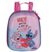 Mochila Pequena Maxtoy Stitch e Angel Rosa e Azul