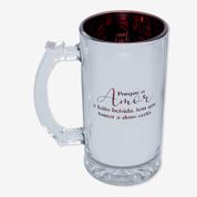 Caneca de Chopp Eletrostática Amor é Feito Bebida - Zonacriativa