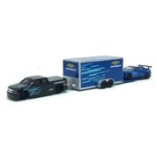 Miniatura Picape Chevrolet Silverado Ss E Trailer Com Camaro Ss 1/64 Maisto 11404