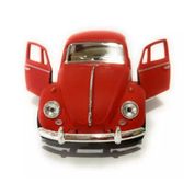 Miniatura Carro Volkswagen Fusca 1967 1/32 Vermelho Kinsmart KT5057DM