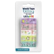 FITA ADESIVA WASHI TAPE FANTASY 15MMX5M 5 UNIDADES LEOARTE