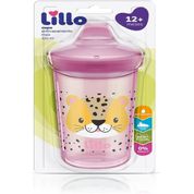 Copo Antivazamento Lillo 320ml Oncinha Rosa - 630731