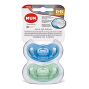 Kit 2 Chupetas Sensitive 100% Soft Silicone 0-6 Meses T.1 - Nuk PA7330IB