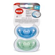Kit Com 2 Chupetas Sensitive 100% Soft Silicone 6 Meses T.2 - Nuk